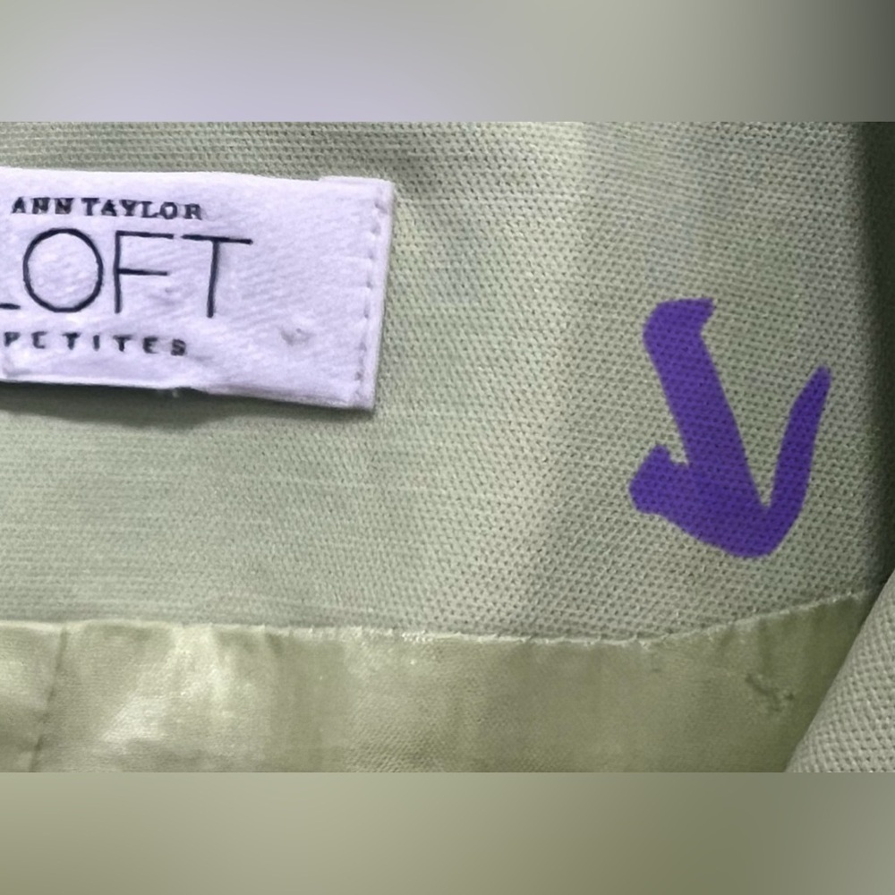 Ann Taylor loft pea coat green lime water resistant material petite - Picture 10 of 12